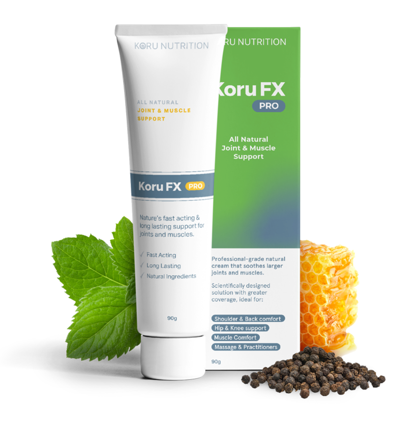 Koru FX Pro 90g tube with retail box and natural ingredients