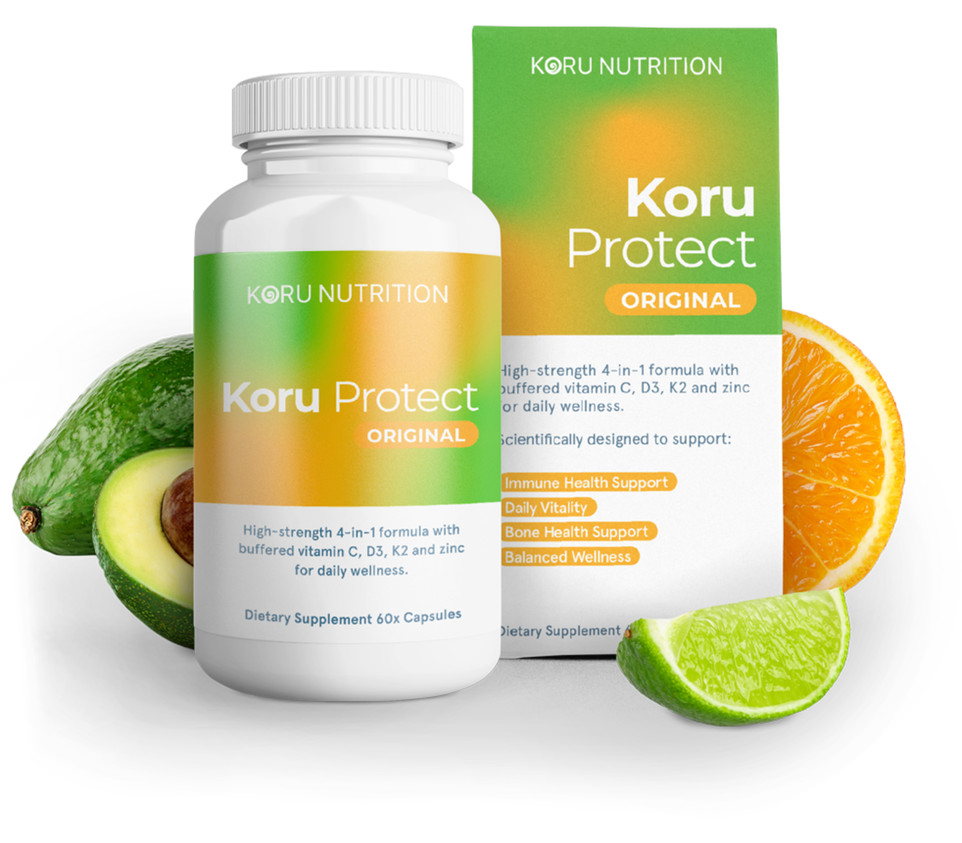 Koru Protect bottle with retail box